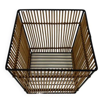 Vintage Rohe Noordwolde rattan basket by Dirk van Sliedrecht 60's Design