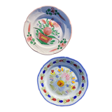 Deux assiettes en faïence peint à la main