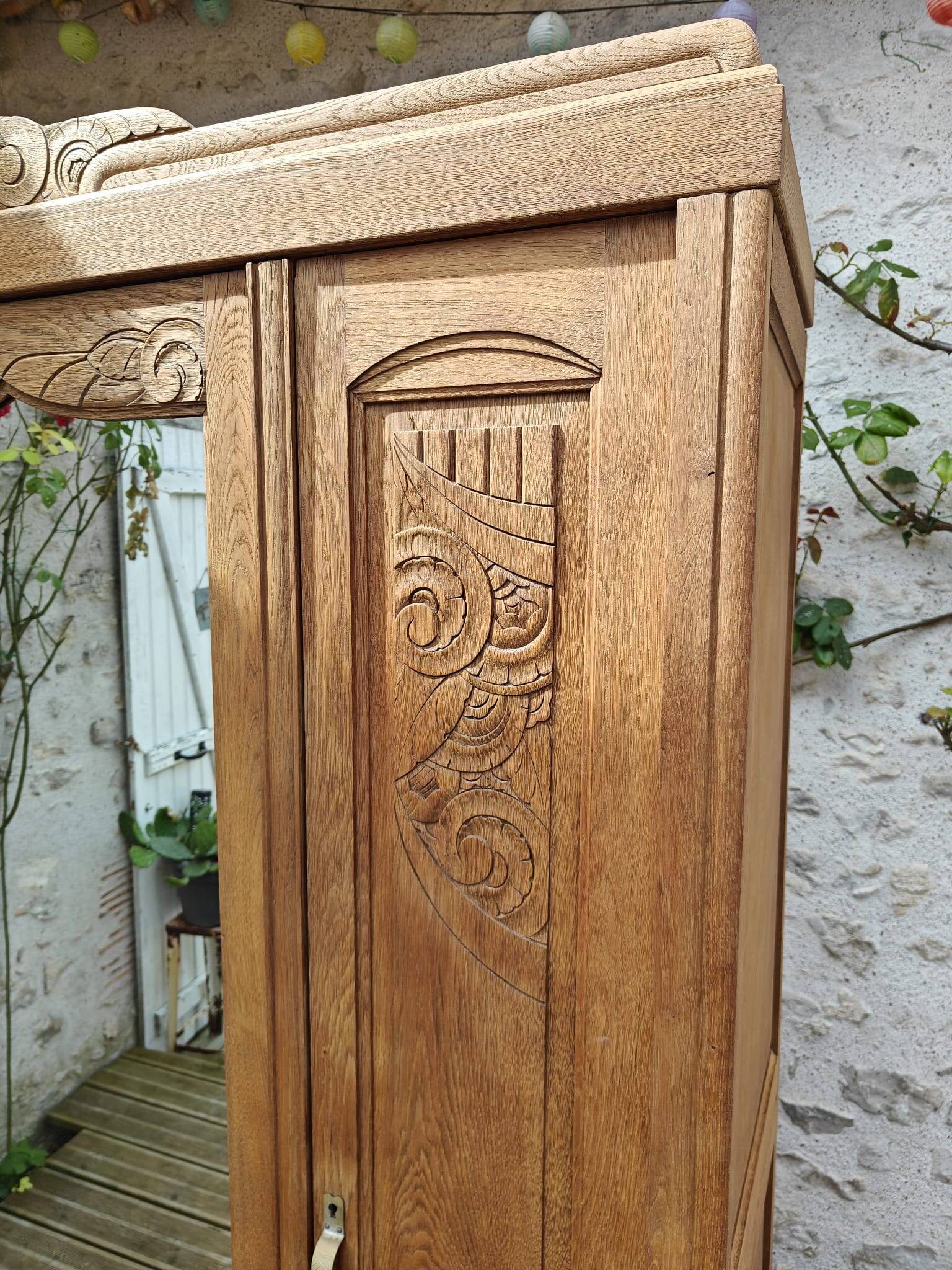 Art deco oak cabinet