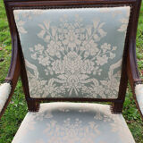 Directoire armchair in light blue satin fabric