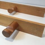 Charlotte Perriand, pair of fir wall coat racks, French work, around 1970