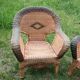 Pair of antique rattan armchairs
