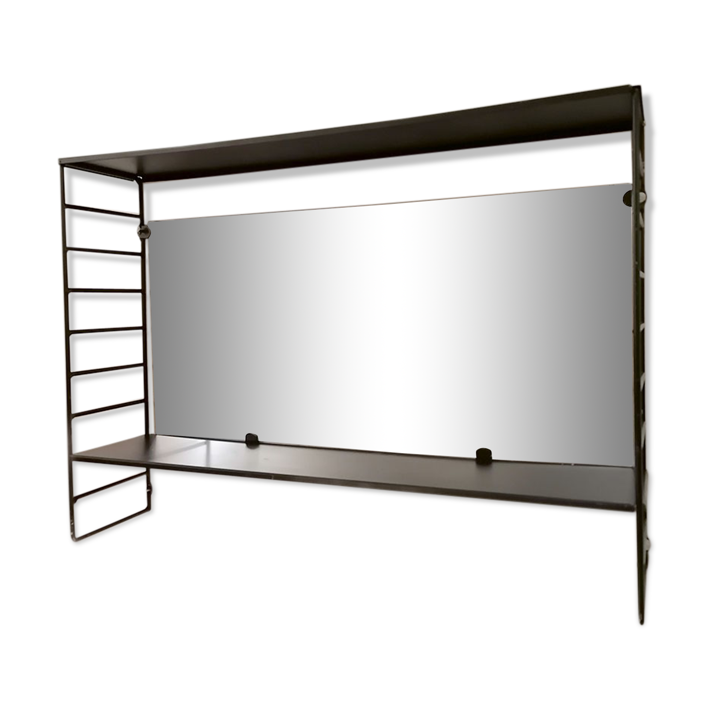 Metal string shelf, with mirror, 1960