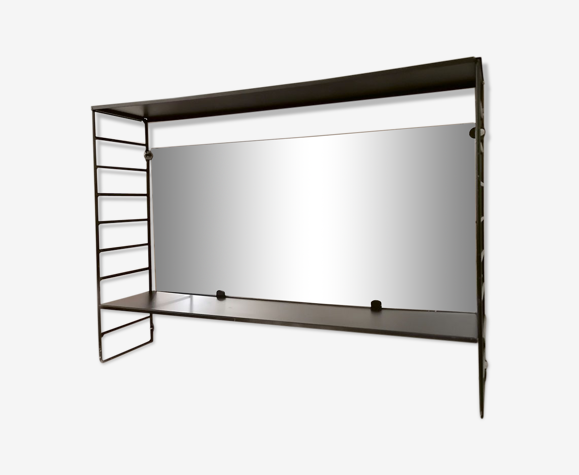 Etagère string métal, avec miroir, 1960