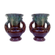 Pair of blue and brown 60s vases