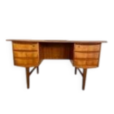 Vintage retro danish mid century teak desk 1960s