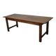 Grande table à manger rustique française du XIXe siècle en orme et chêne