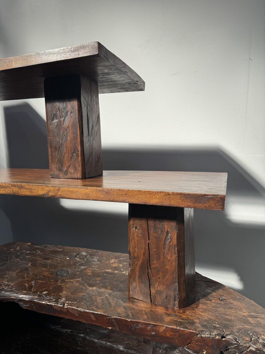 Vintage Brazilian folk art handmade wall cabinet in Cumaru wood, 1960s