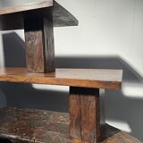 Vintage Brazilian folk art handmade wall cabinet in Cumaru wood, 1960s