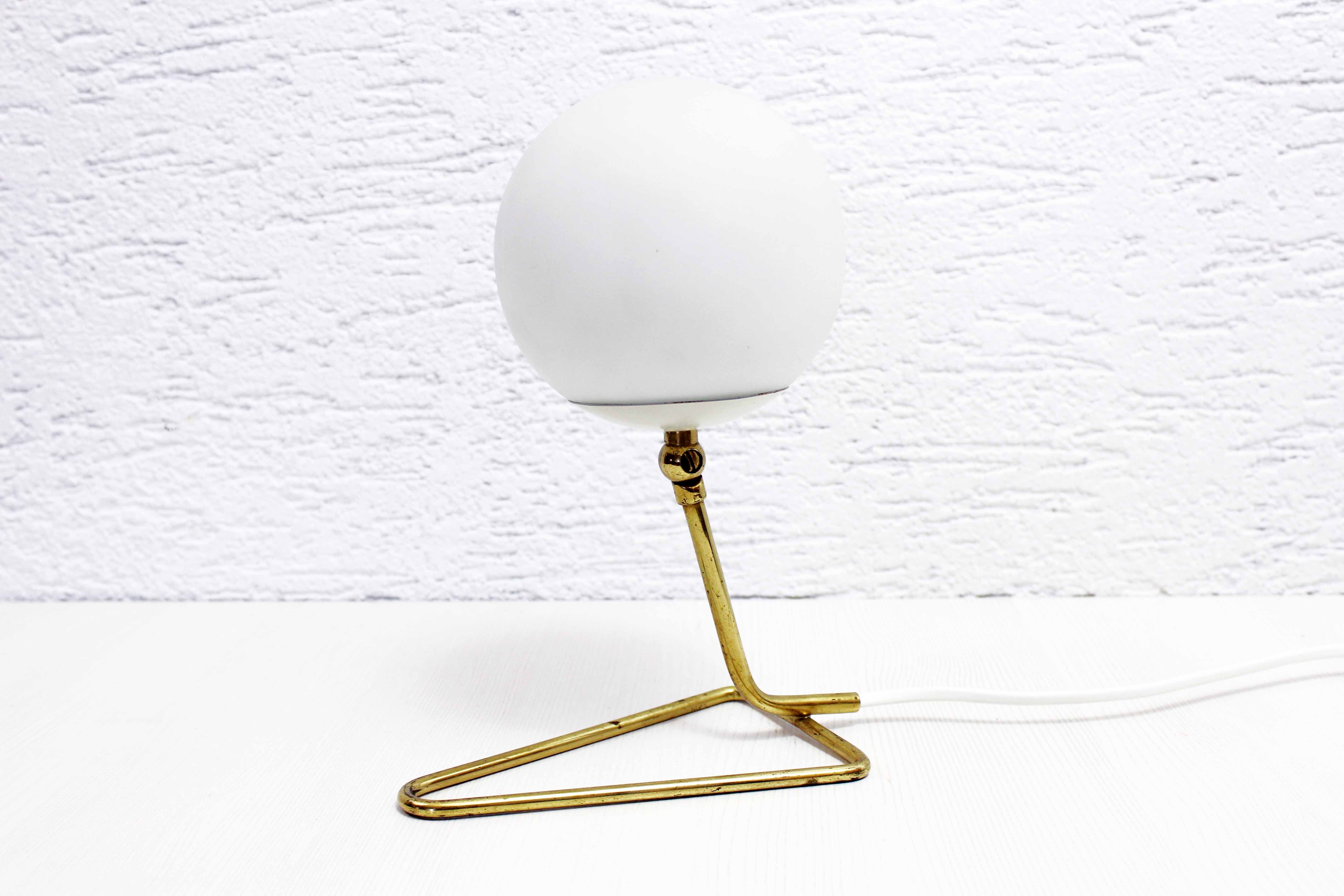 Table or hanging lamp in brass and opal glass 1970