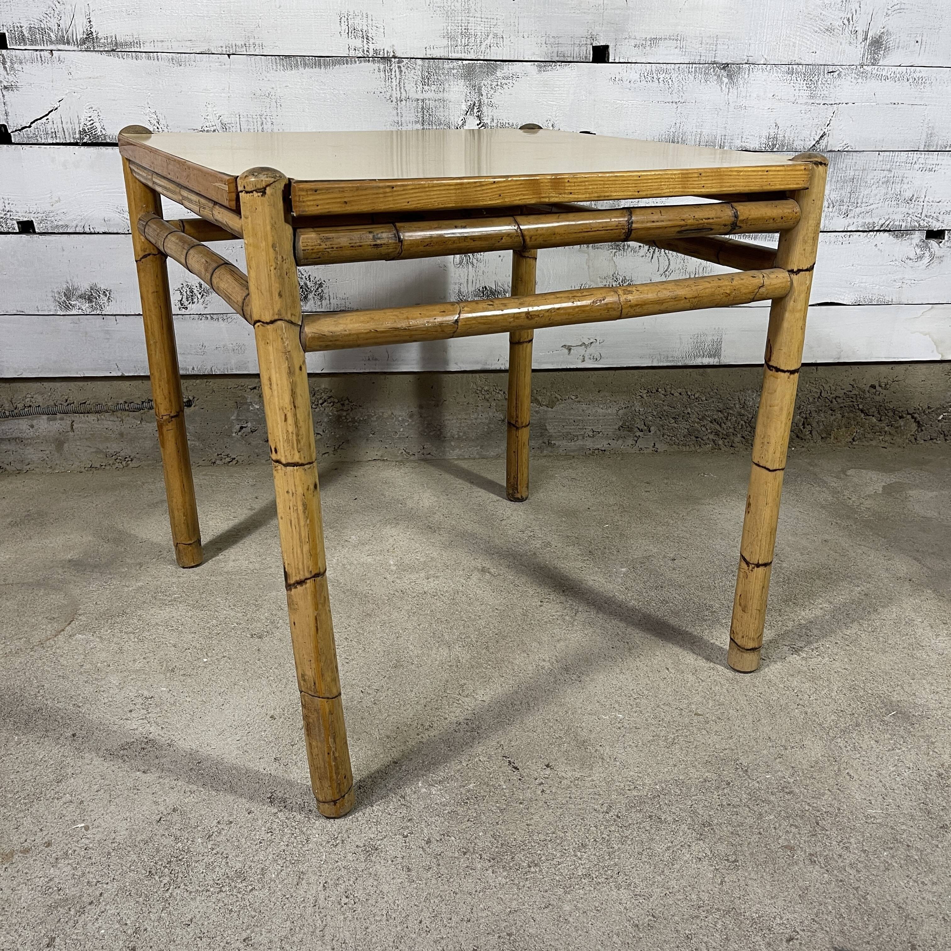 Pair of bamboo dining table with formica top