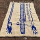 Authentic handmade Azilal Berber rug in blue and white, 2/3 m.