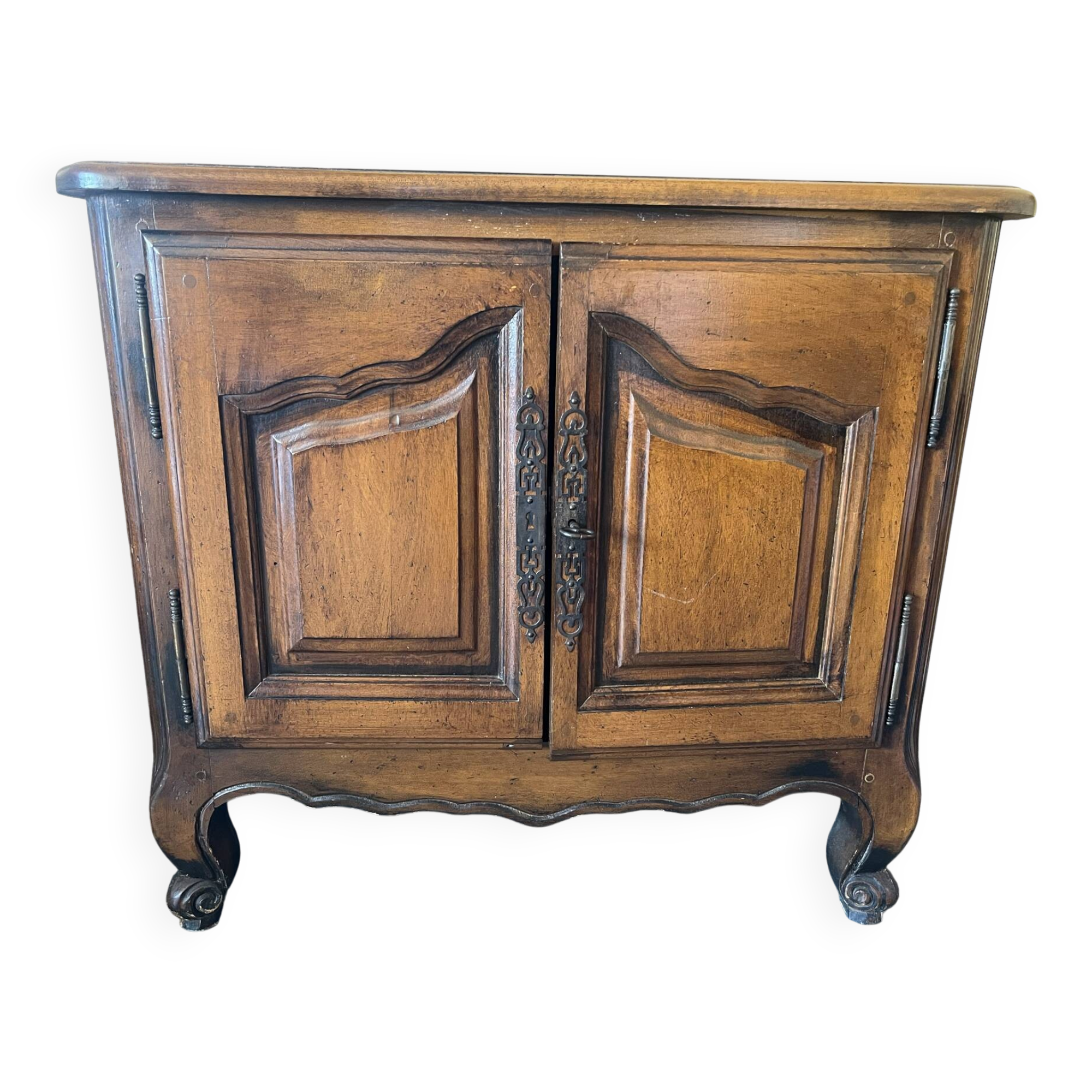 Old low cabinet with 2 wooden doors