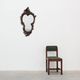 Rococo Style Carved Wooden Mirror with Cartouche-Shaped Glass, Italy