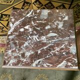 Pair of bedside tables in solid oak and marble