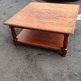 Square coffee table in fir double tray
