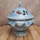 Antique Gien soup tureen with blue thistle decoration, ironstone.