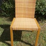 Chaise en bois et osier