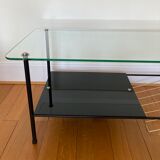 Coffee table 50s metal and glass