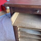 Small curtain filing cabinet.