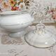 Niederweiler soup bowl in white earthenware bordered gold