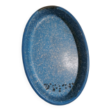 Plat ovale émaillée bleu