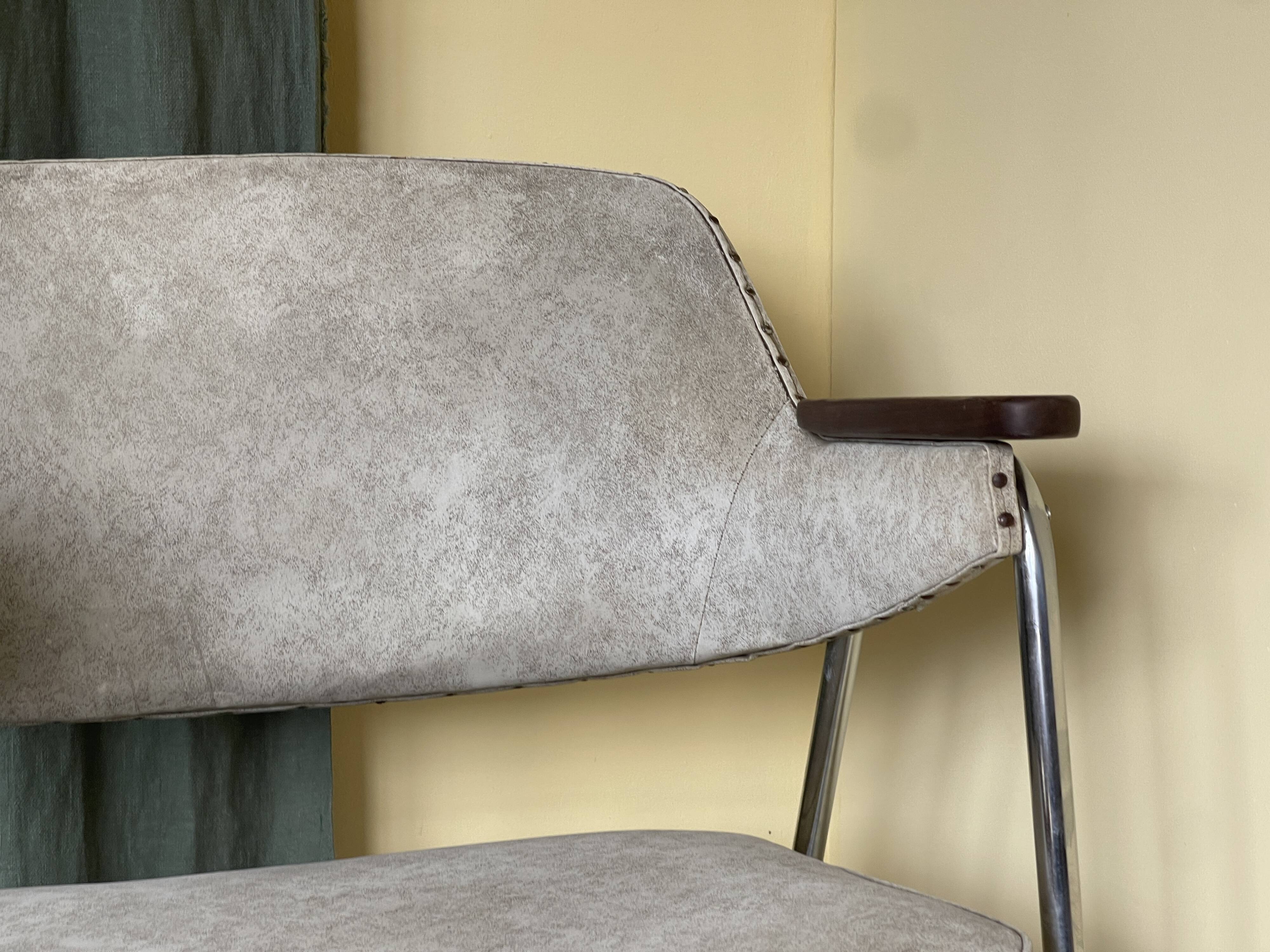 1970s Desk Chair with Teak Arms