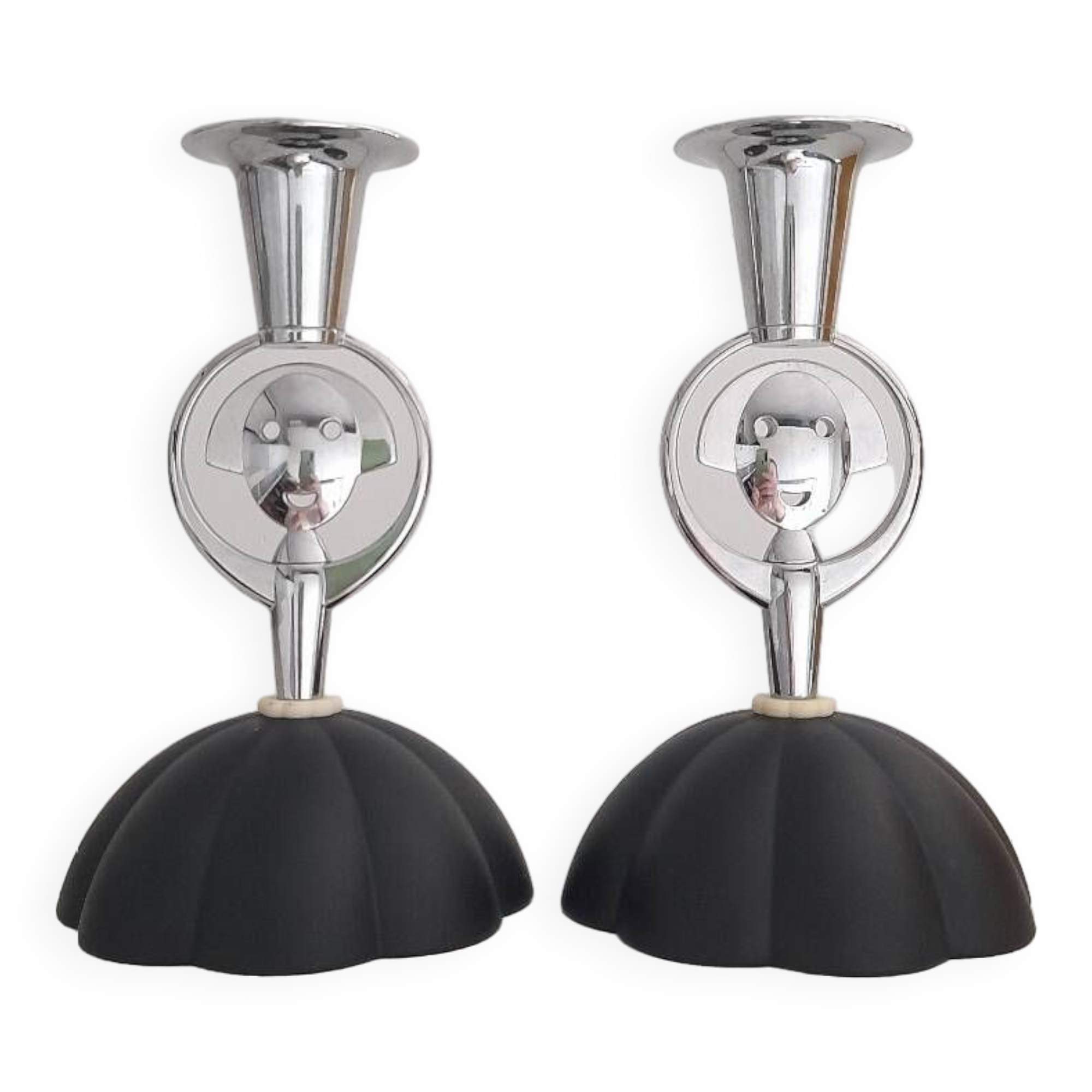 Pair of Alessi candlesticks designed by Alessandro Mendini