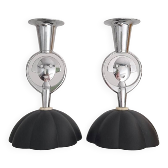 Pair of Alessi candlesticks designed by Alessandro Mendini