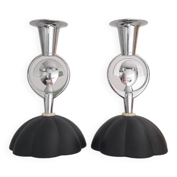 Pair of Alessi candlesticks designed by Alessandro Mendini