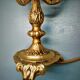 Tripod table lamp - Gilded bronze, opaline - 50s - France