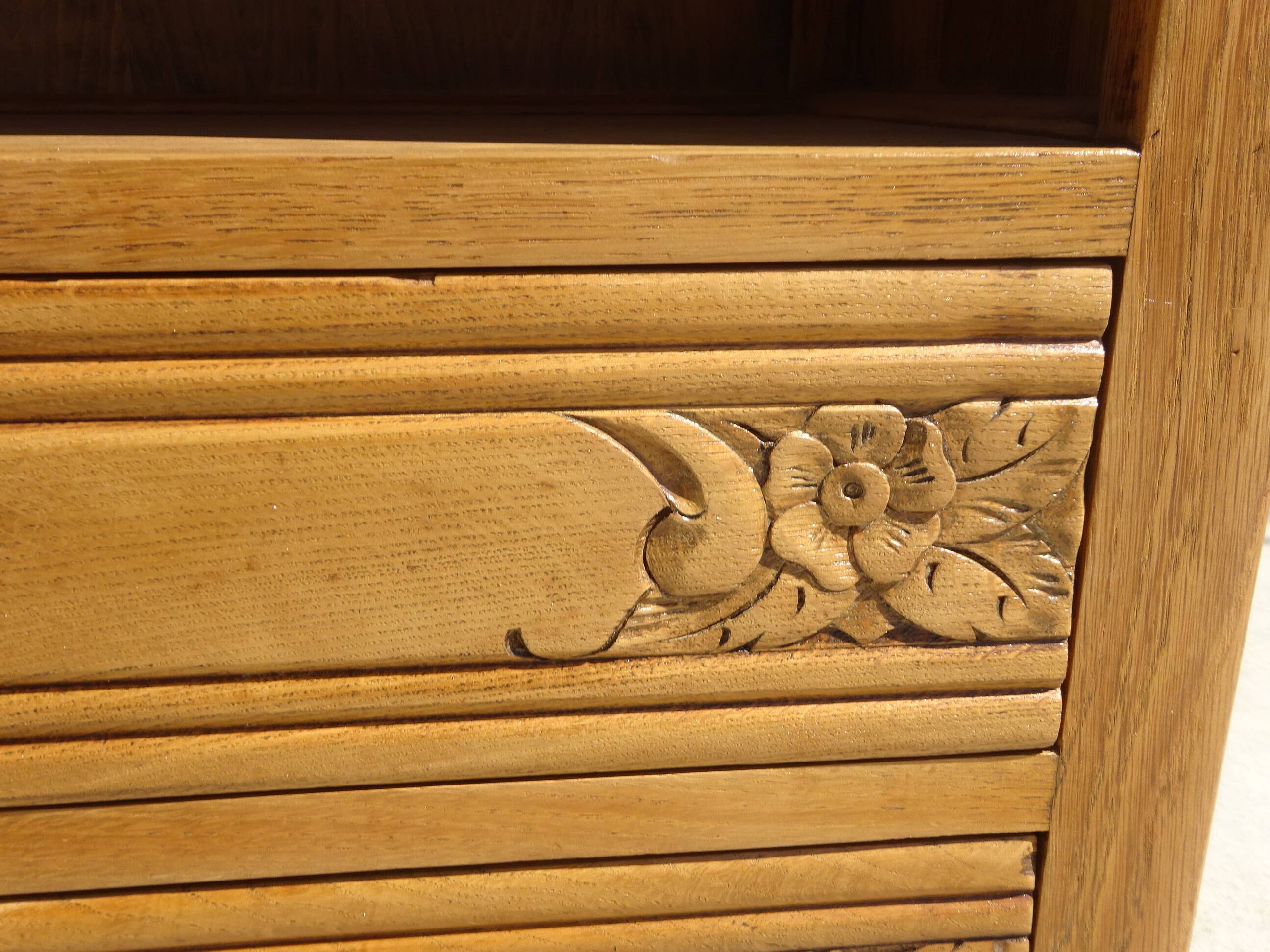Large oak bedside cabinet