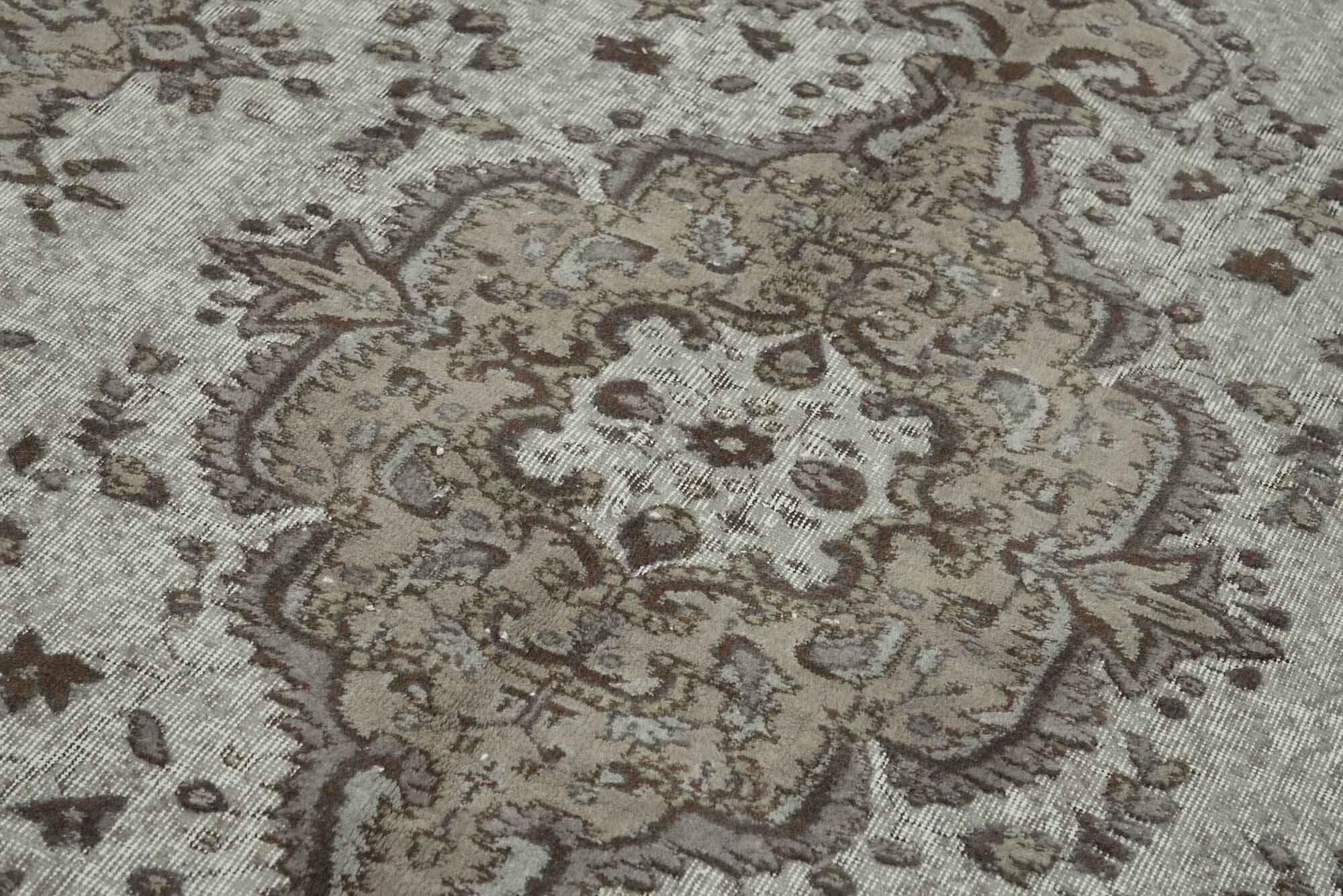 Overdyed Wool Vintage Handmade Carved Rug 165 cm x 263 cm