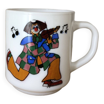 Mug Arcopal vintage figurant un clown