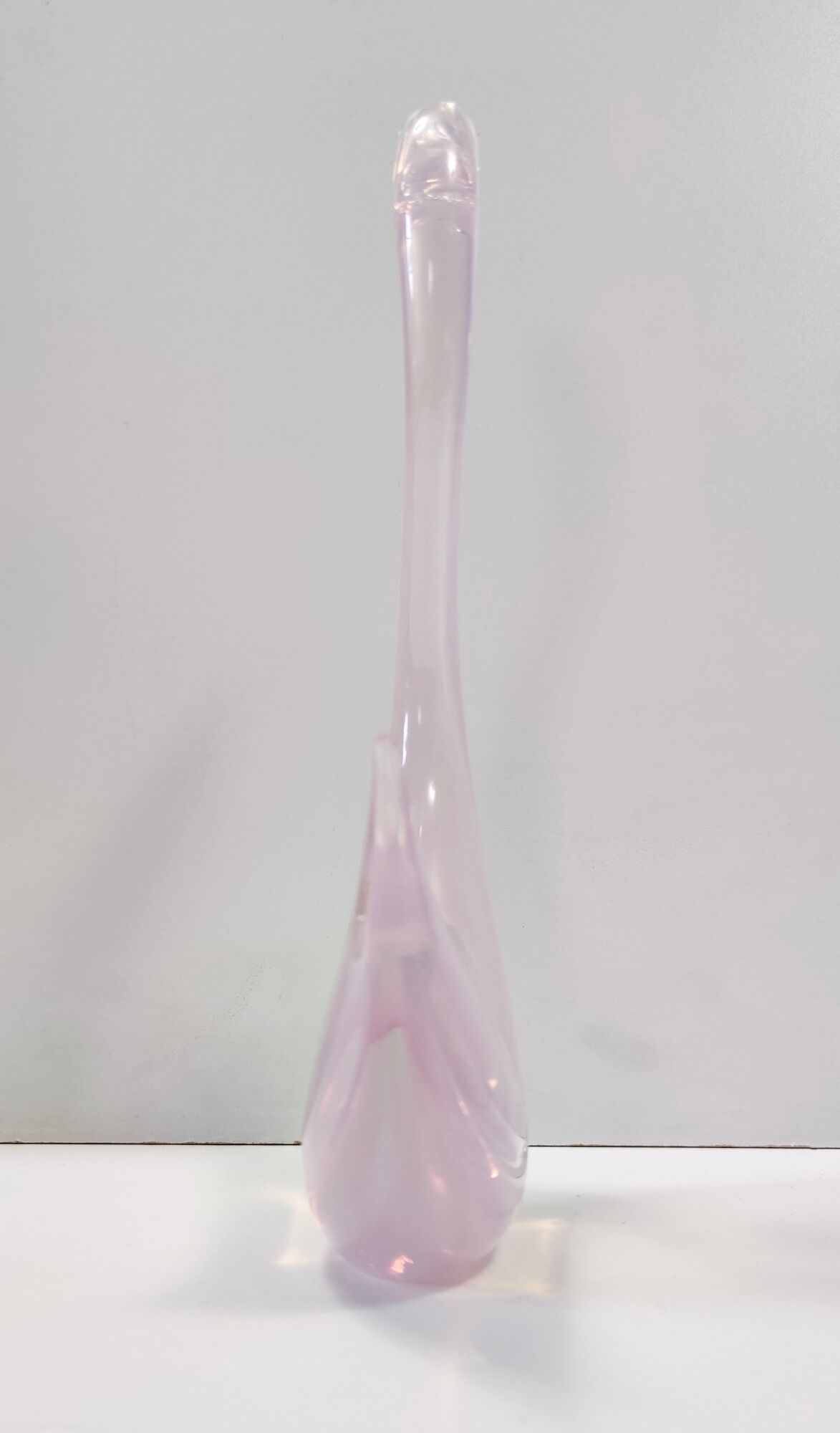 Pink Sommerso Murano glass swan by Elio Raffaeli, Italy
