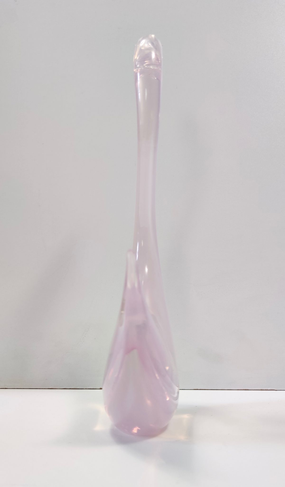 Pink Sommerso Murano glass swan by Elio Raffaeli, Italy