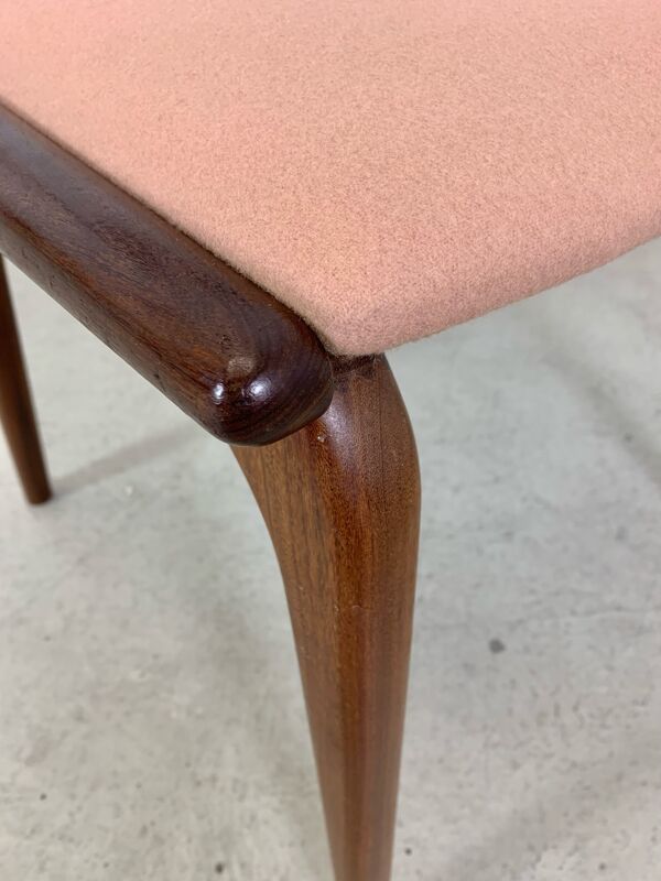 4x Alfred Christensen pour les chaises de salle à manger Slagelse Møbelvaerk 'Boomerang'