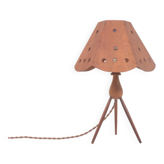 Danish tripod table lamp in teak, 1960s