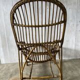 Large vintage rattan armchair