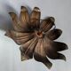 Antique brass lotus flower ceiling light from Italy, Baroque countryside