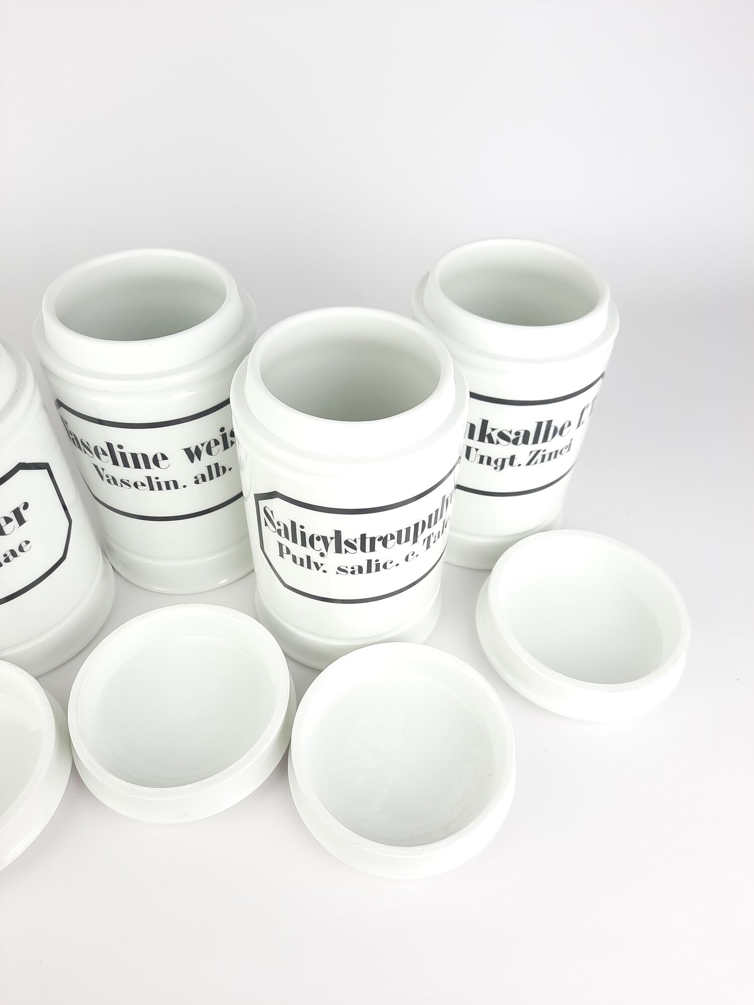 Porcelain apothecary jars