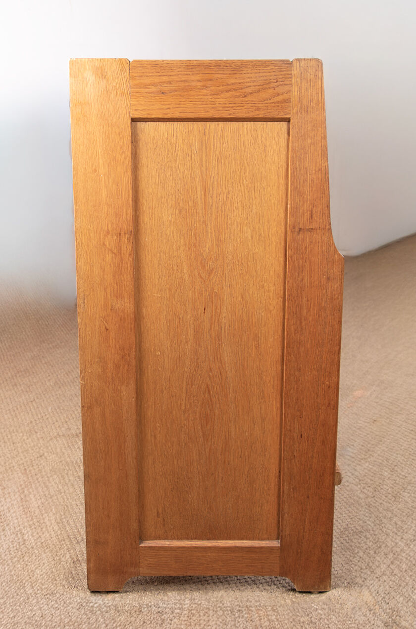 Large sideboard in Oak and Danikowski ceramics, Guillerme and Chambron.
