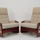 Pair of Mid-century Design Rocking Armchairs,1980's.