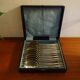 12 dessert spoons Art Deco silver metal - Made in England in case - 1920