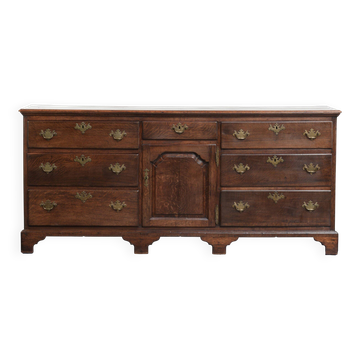Buffet anglais en chêne antique du XVIIIe siècle / Commode anglaise basse