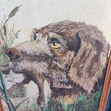 Large framed oil painting on hardboard