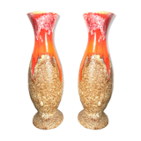 Paire de vases Fat Lava Vallauris Céramique vintage