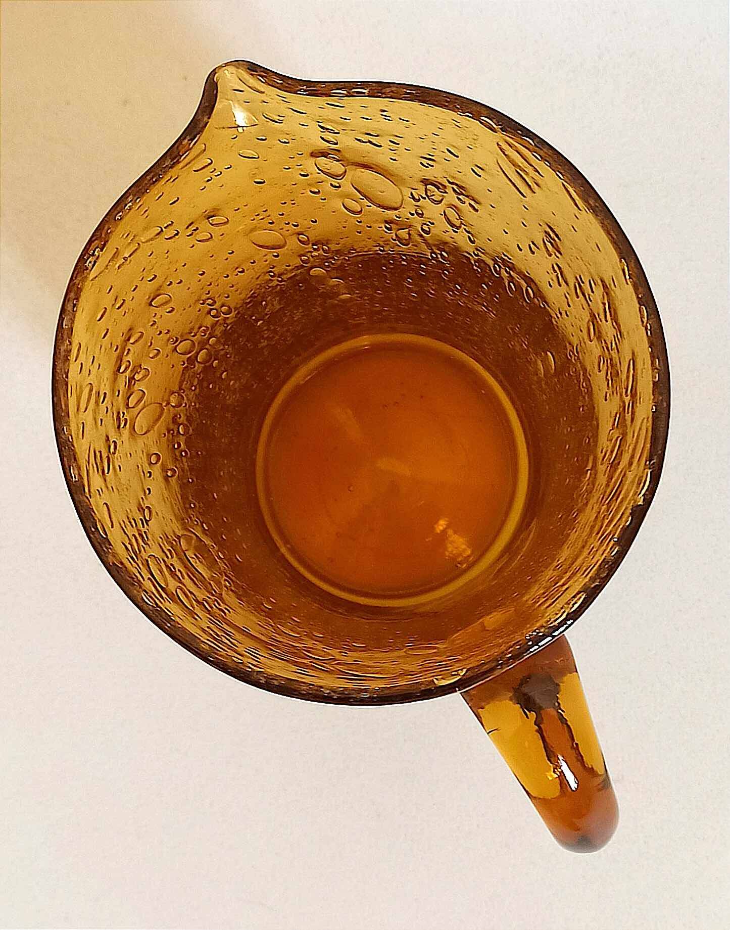 Biot carafe, amber glass, 1970s, height 21 cm