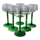 6 elegant green green white wine glasses from Alsace, brand Luminarc Verrerie D'Arques design