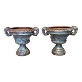 Pair of cast iron planters
